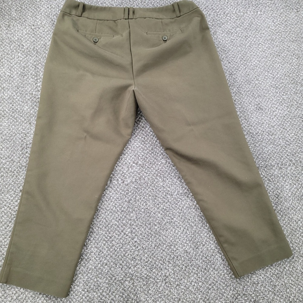 Liz Claiborne Career Petite Emma Classic Olive Green Cropped Pants 12P Straight - Picture 2 of 11